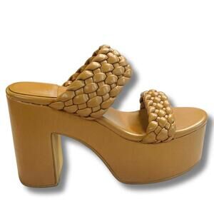 Jeffrey Campbell Bubblegum Caramel Braided Platform Heels – Size 7